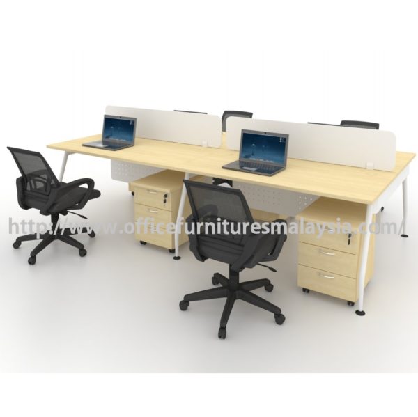 Modern Office Partition Team Workstation 4 Table Set OFMQA1270 selangor kuala lumpur petaling jaya shah alam klang valley ampang1