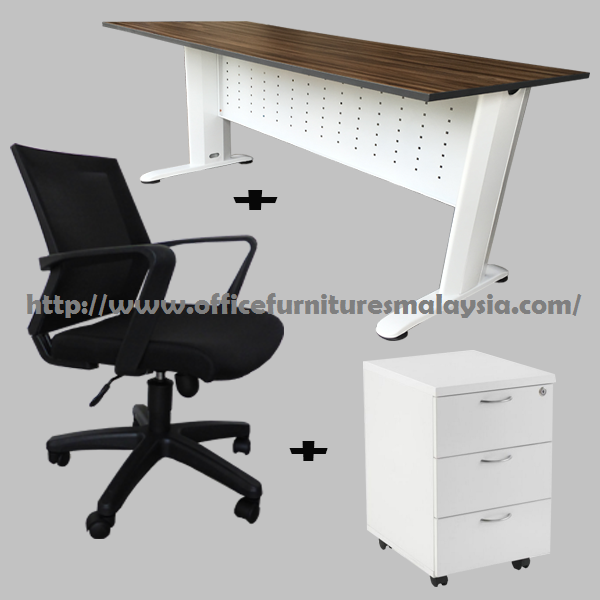 4ft Office Table Cappuccino Set OFTFT5 malaysia selangor shah alam puchong1