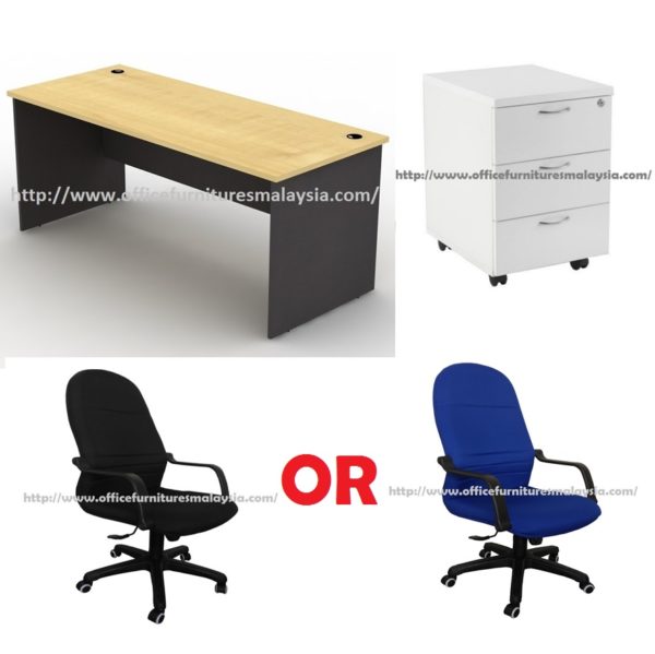 6ft Maple office table with mobile pedestal and chair OFMTFS001 klang valley shah alam selangor puchong kuala lumpur