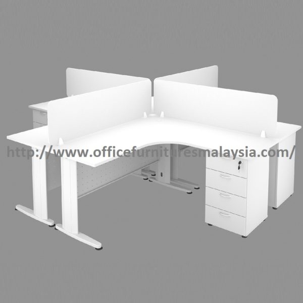 5ft full white partition 4L table set OFHJ 1515 shah alam petaling jaya1