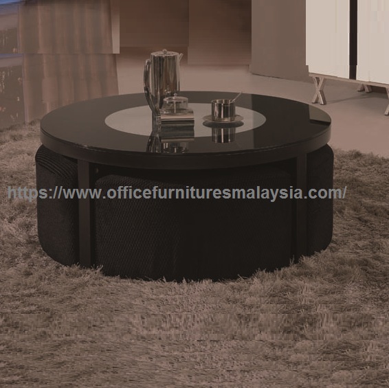 Black Round Coffee Table With Seating, Coffee Table With Seating Underneath