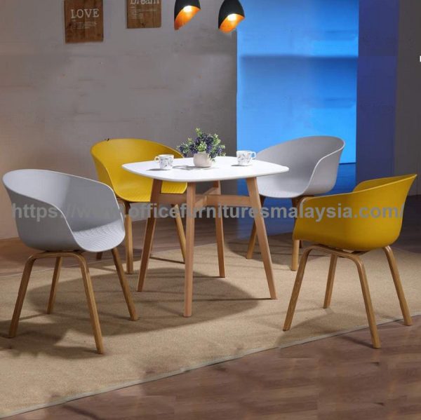 Small Square MDF Top With Wooden Leg Dining Table Modern Dining Furniture Sale Malaysia Kuala Lumpur Cheras Ampang1