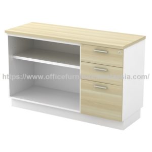 Open Shelf With 3 Drawer Design Office Low Side Cabinet pejabat almari fail harga Subang Sunway Wangsa Maju1