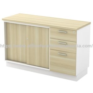 Sliding Door And 3 Fixed Drawer Office Low Side Cabinet Office furnitures malaysia online shop klang rawang setia alam1