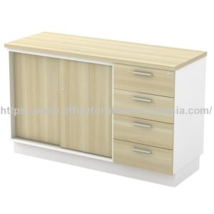 Sliding Door and 4 Fixed drawer low side cabinet office low cabinet cheap malaysia Kuala Lumpur Setia Alam Puchong1