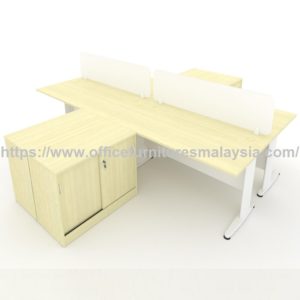 4 cluster workstation with side cabinet office furnitures malaysia online shop malaysia Selayang Sungai Buloh Ampang3