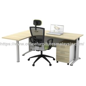 5ft Modern L Shape Writing Desk With 3D Pedestal Office Furnitures Malaysia Online shop malaysia Batu Caves Kepong Setia Alam1