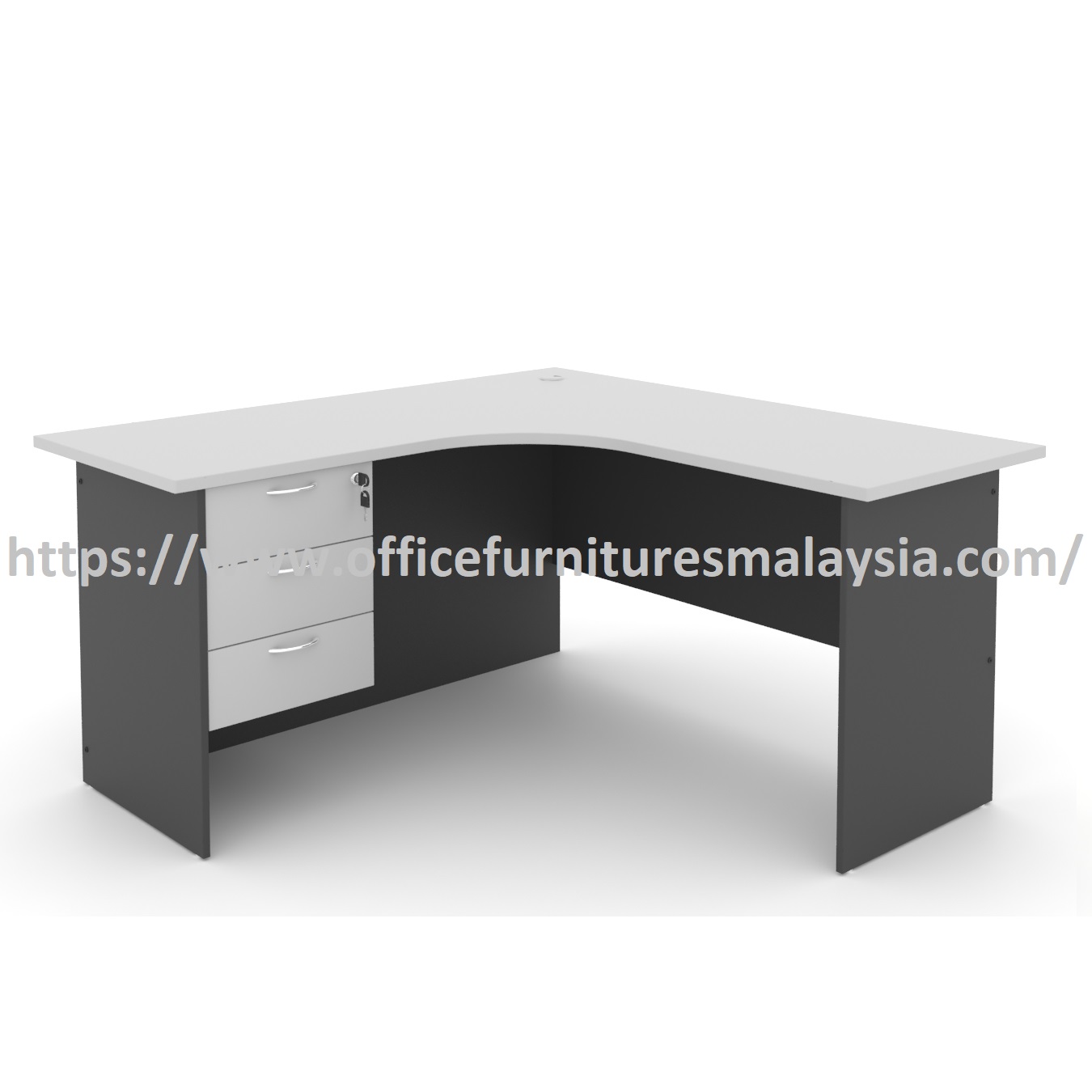 6ft Modern Design L Shaped Corner Desk With 3 Drawers Meja Tulis Pejabat Berbentuk L Shaped Online Shop Malaysia