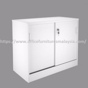 Fully White Office Side File Cabinet With Sliding Door OFTFT033 kabinet fail pejabatonline shop malaysia setia alam shah alam cheras1