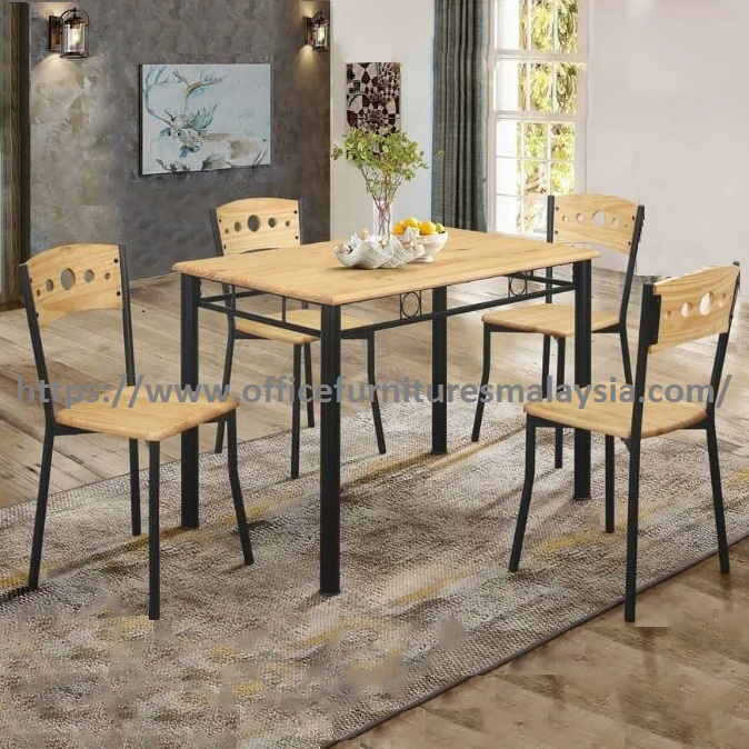 3 7ft Pinewood Dining Table Set With 4 Chair l Furniture 