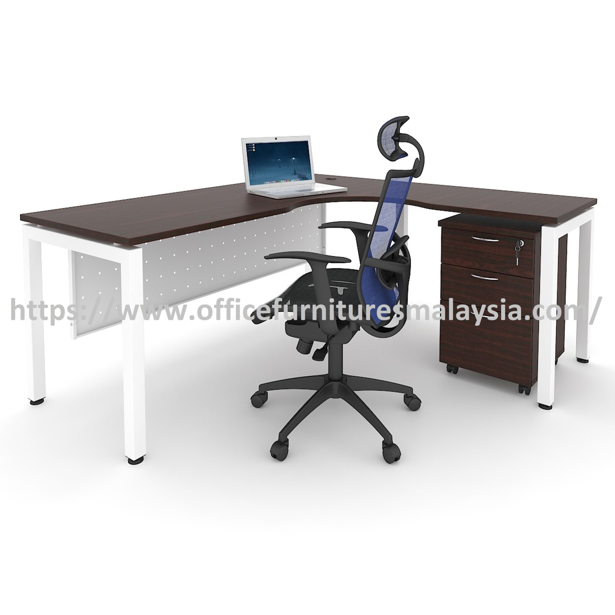 6 ft Stylish L shape Executive Office Table Design - meja boss online shop