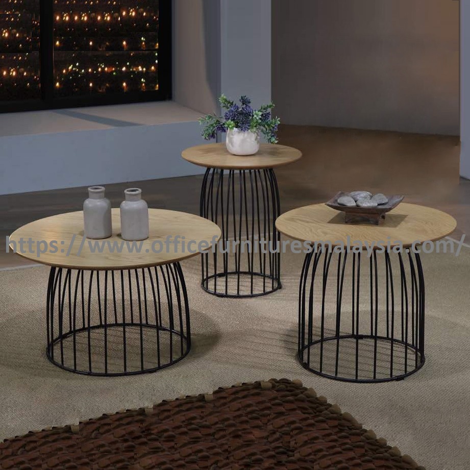 Modern Coffee Table With Stainless Steel Leg Set Meja Kopi Set Klang