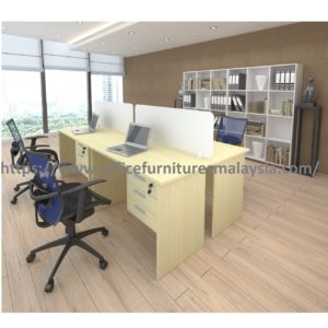 4ft 4 Seater Partition Workstation Table Cabinet set meja tulis kayu workstation online shop malaysia