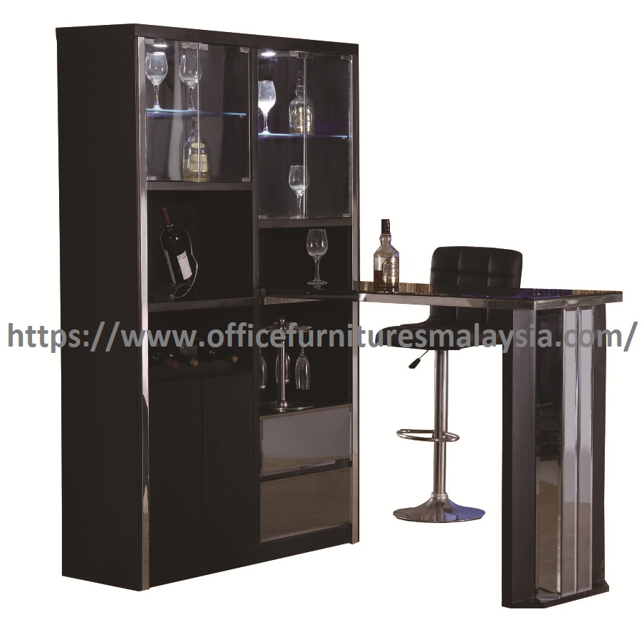 63ft Mini Bar Table With High Display Cabinet Meja Bar Bersama Almari