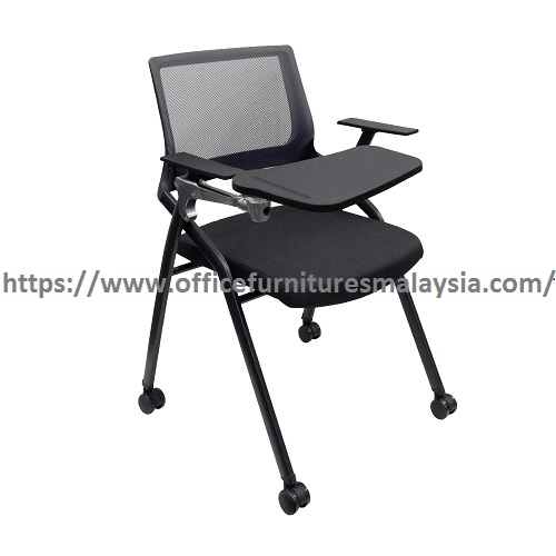 New Conference Mobile Folding Mesh Chair Castor Writing Pad