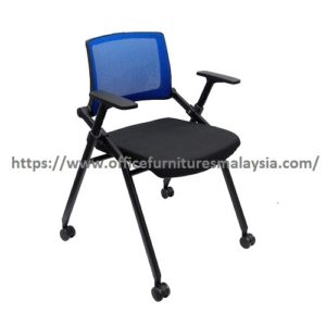 Office Mobile Foldable Armrest Mesh Chair Castor OFMEN998LB Harga mesh chair online shop malaysia1
