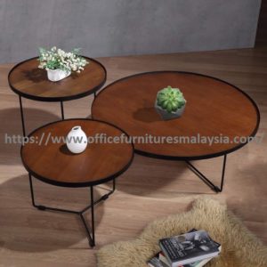 Slim Round Coffee Table Set Hall Office Living Room Malaysia Bangi Sentul Cheras