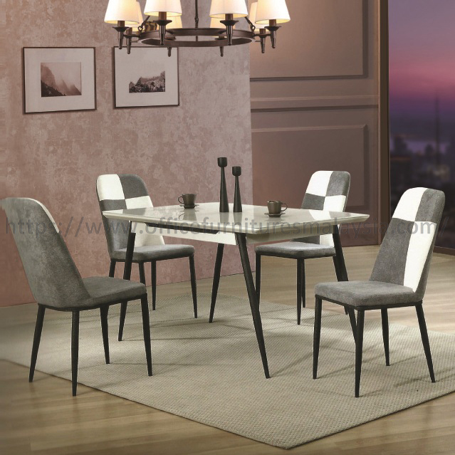 4 5ft Modern White High Gloss Dining Table Set Set Meja 