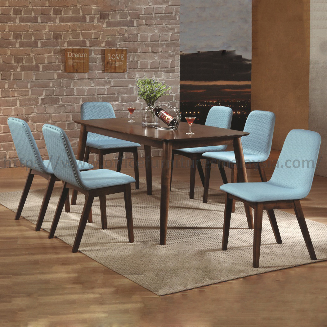 4.9ft Solid Wood 6 Seater Dining Table Set | Office Furniture Malaysia