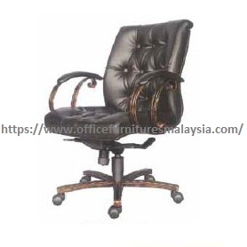 Wheels Black Low Back High Quality Leather Office Chair Malaysia Kuala Lumpur Bandar Saujana Putra Kota Kemuning