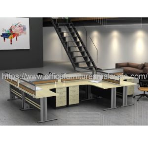 5 ft x 5 ft Simple Unique Workstation System 6 L Shaped Table shah alam malaysia bangsa