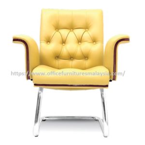 Luxurious Yellowish Wooden Visitor Office Chair batu caves selayang sungai buloh serdang