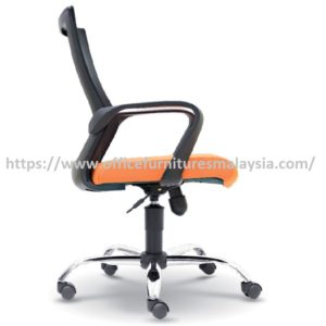 Inspiring Orange Chrome Mediumback Mesh Office Chair seri kembangan rawang ampang Puncak Alam shah alam