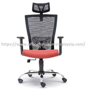 Brilliant Comfort Highback Chrome Mesh Office Chair subang balakong seri kembangan rawang ampang