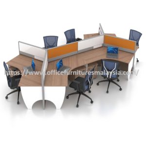 3.5ft x 3.5ft Magnificient Modern Office Workspace Cluster of 6 Seater OFFXI1050 Kota Kemuning Bandar Saujana Putra Klangz