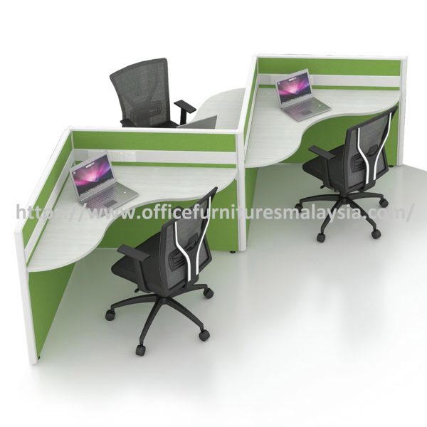 4 ft x 4 ft Glorious Triangle Wave Modern Office Workspace 3 Seater OFFXG1212 Kota Kemuning Wangsa Maju Gombak Kuala Lumpur3q