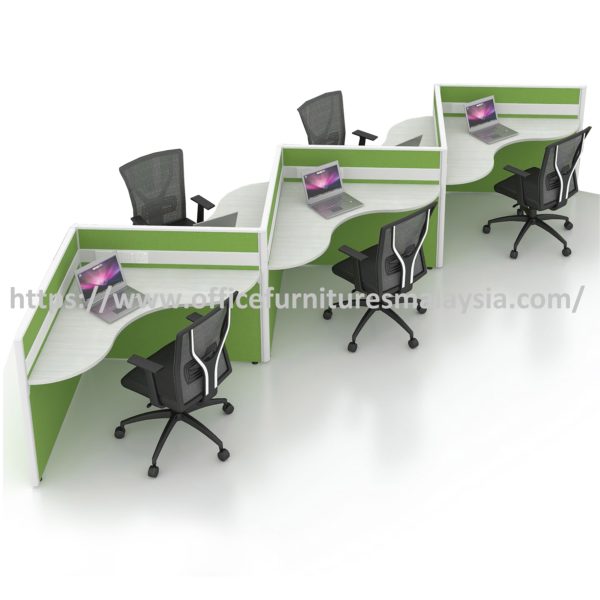 4 ft x 4 ft Glorious Triangle Wave Modern Office Workspace 5 Seater OFFXG1212 Kota Kemuning Wangsa Maju Gombak Kuala Lumpur3q