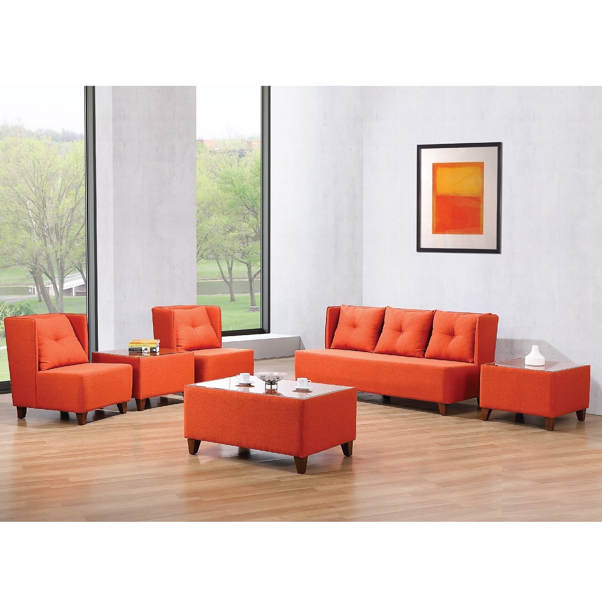 Idyllic Sofa with Coffee Table Set-Set Sofa Pejabat Elegan Moden Terkini