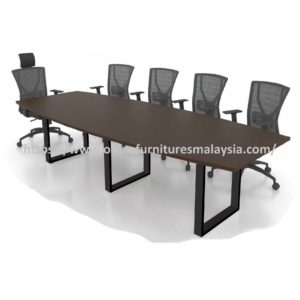 10 ft Modest Boat Shape Meeting Table with Black Square Leg OFFXBS3012 Batang Kali Beranang Petaling Jaya