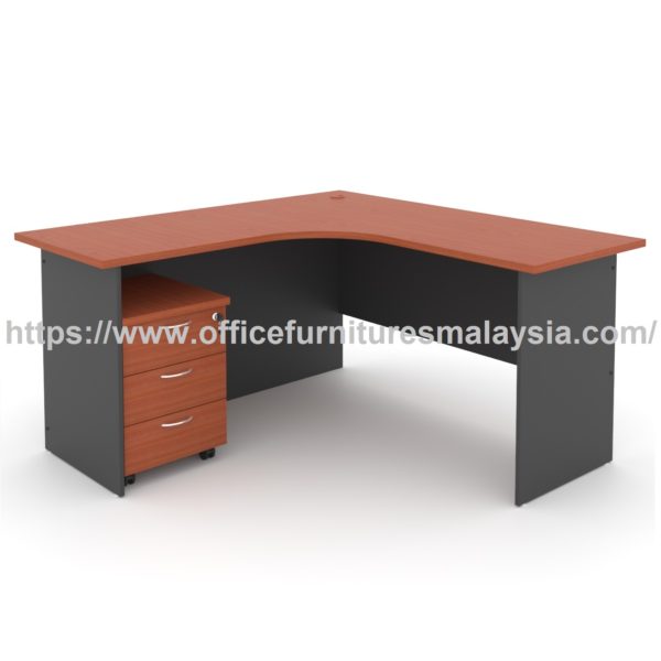 6 ft L Shaped Table With 3 Drawers Pedestal klang valley bangsa damansara