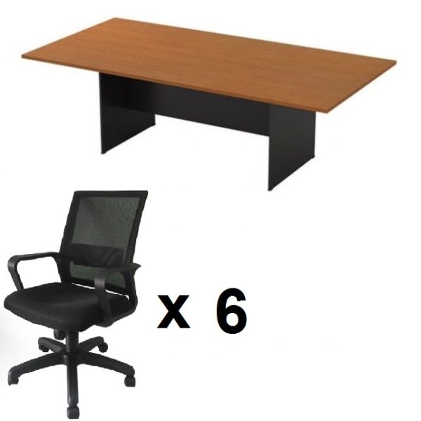 8 ft Rectangular Office Meeting Table with Chairs malaysia shah alam klang