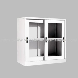 White Steel Half Height Cupboard with Sliding Glass Doors Malaysia Kuala Lumpur Selangor111