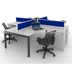 5 ft L-Shaped Workstation Table with Fabric Panel Divider Kuala Lumpur Selangor Shah Alam