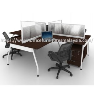 6 ft Latest Office Partition 4 Seater Workstation Table Set with A Leg Kuala Lumpur Selangor Shah Alam