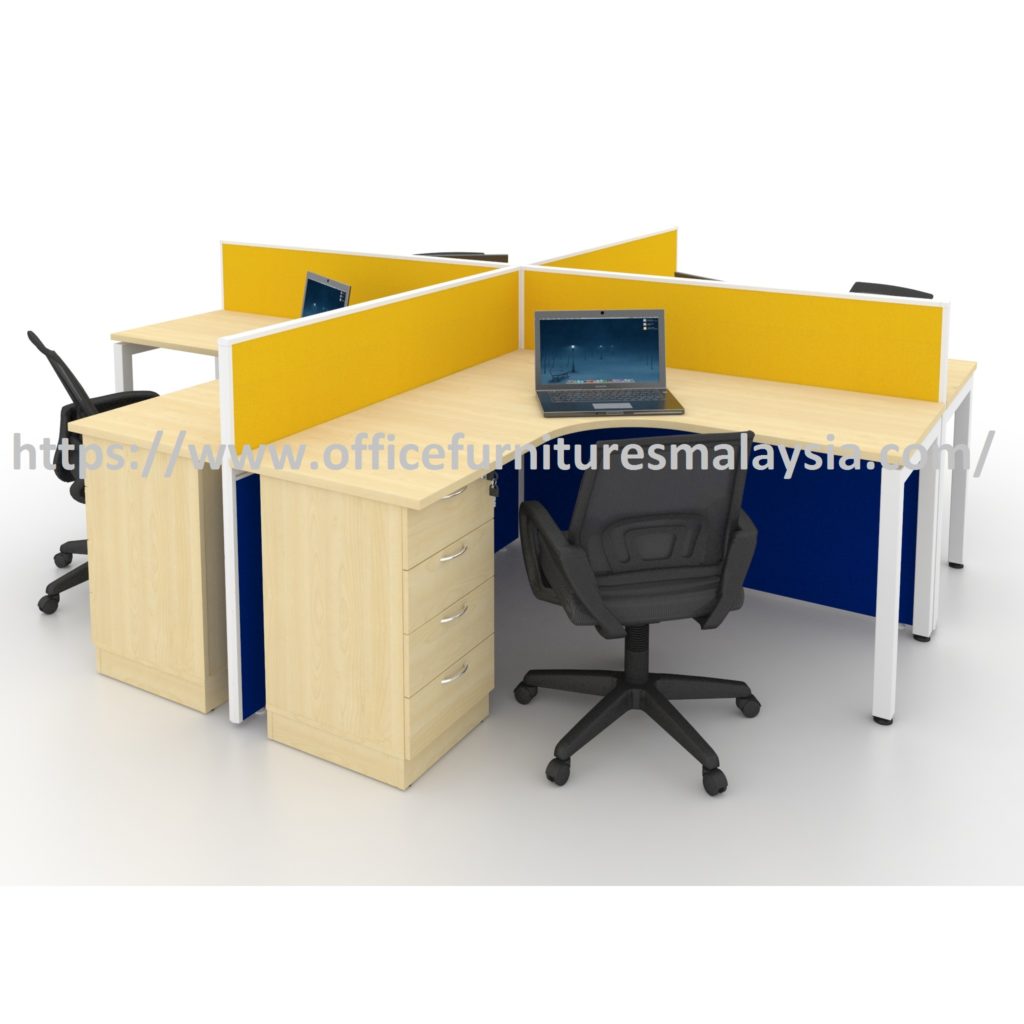 L-Shaped Workstation Table with Partition Kuala Lumpur Selangor Shah Alam1