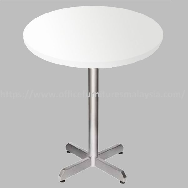 2 ft High Round Chipboard Table Top with X-Shape Stainless Steel Leg Shah Alam Bangsar Cheras Sungai Buloh