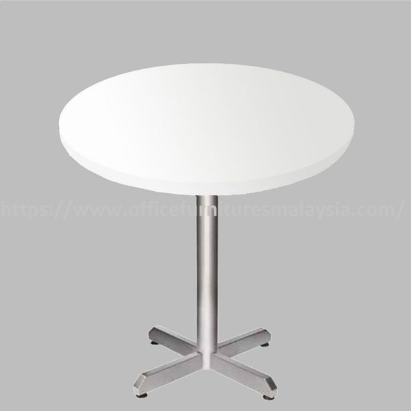 2 ft Low Round Chipboard Table Top with X-Shape Stainless Steel Leg Shah Alam Bangsar Cheras Sungai Buloh