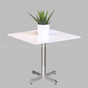 2 ft Low Square Chipboard Table Top with X-Shape Stainless Steel Leg Kota Kemuning Malaysia Ampang Balakong