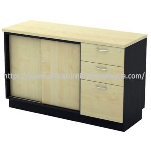 4 ft Brisk Sliding Door Low Cabinet with Fixed 2D1F Drawer Pedestal OFTYSP7123 Semenyih Kajang Bangi