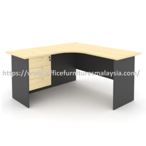6 ft x 5 ft Notable Modern Design L Shape Table With Fixed 3 Drawers OFGL1515-3D Wangsa Maju Bentong Nilai Bangi
