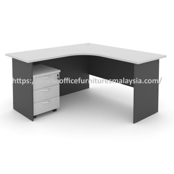 6 ft x 5 ft Remarkable Modern Design L Shape Table With Mobile Pedestal 3 Drawers OFGL1815GM3 Kuala Lumpur Kapar Meru S
