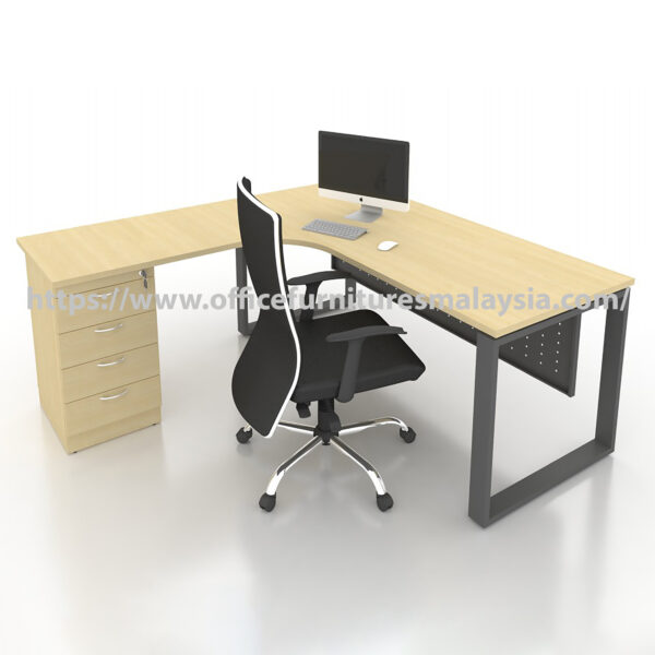 5 ft x 5 ft Office L Shaped Table with Drawer Melaka Bentong Perak