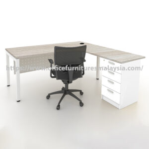 5 ft x 5 ft L Shape Table with 4D Fixed Pedestal Melaka Seremban Setia Alam