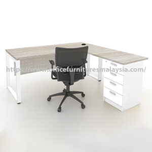 5 ft x 5 ft L Shape Table with Fixed Pedestal Melaka Kelana Jaya Selayang