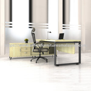 7 ft x 6.67ft Sensible Modern Director Desk Design With 3 Drawer Side Cabinet Cyber jaya Putra Jaya Kelana Jaya