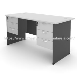 6 ft Simple Rectangular Table with 2 Fixed Pedestal Ampang Gombak Johor